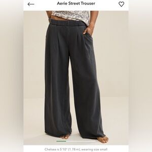 Aerie street trouser smoked gray pants size xxs wide leg